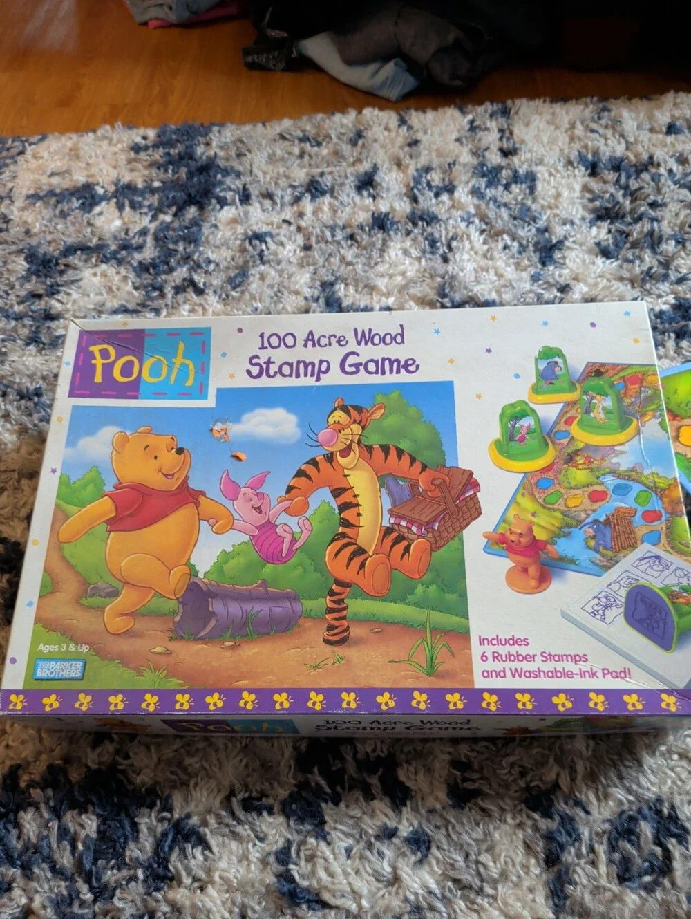 Vintage Parker Brother 100 Acre Wood Stamp Game - Kids Stamping Playset
